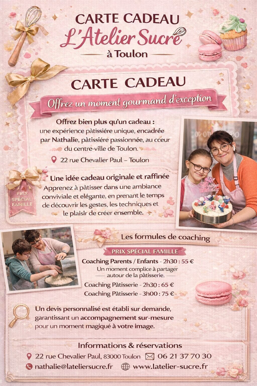 Activité enfant à Toulon L'Atelier Sucré de Nathalie